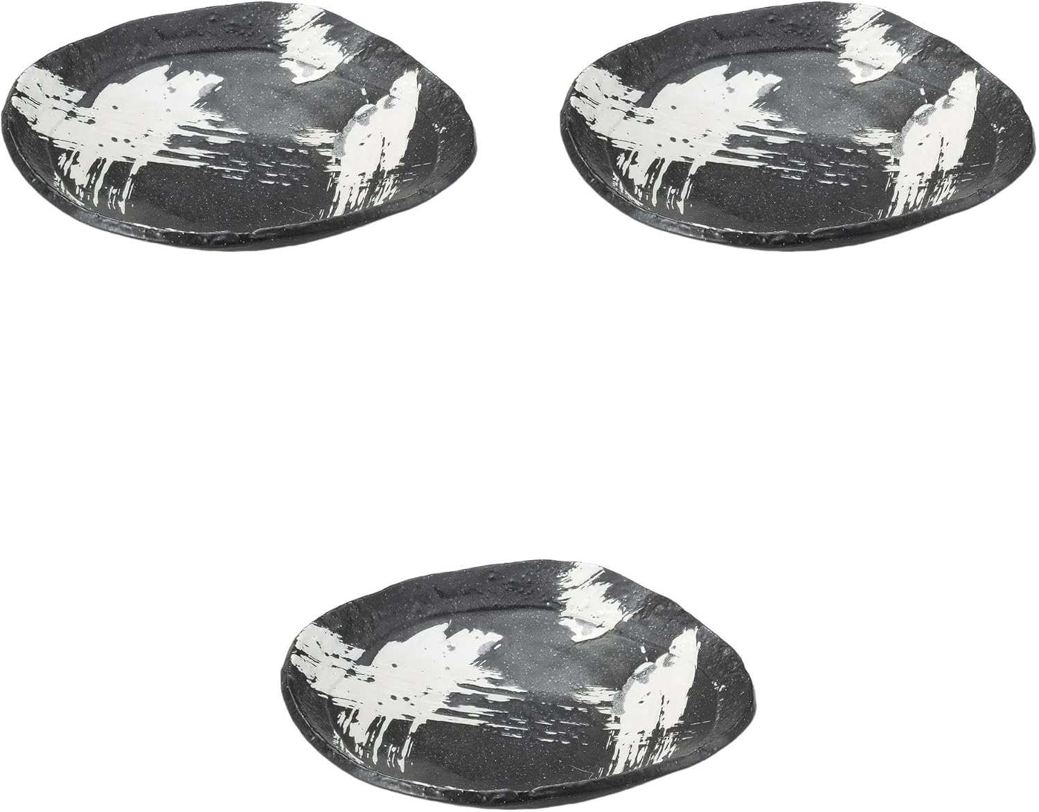 Set of 3, White Brush Stone Scale Plate (11.0 x 2.4 x 1.4 inches (28 x 6 x 3.5 cm) | Deforming Plate (Extra Large) Setomonohonpo