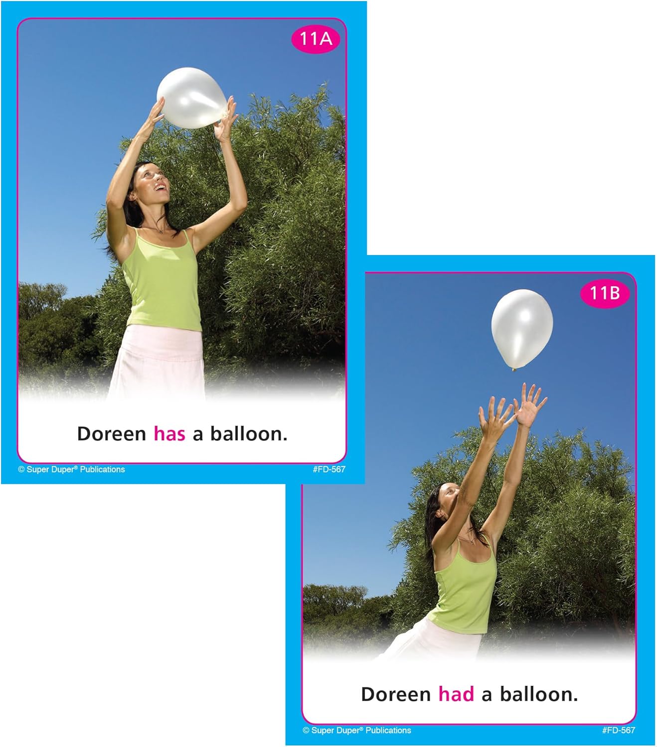 Super Duper Publications | Photo Irregular Verbs Fun Deck | Grammar Educational Resource