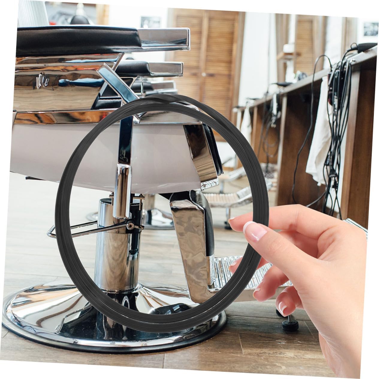 2pcs Styling Chair Rubber Base Ring Gasket for Hair Stylist Salon Spa Chairs Non-Slip and Floor Protector