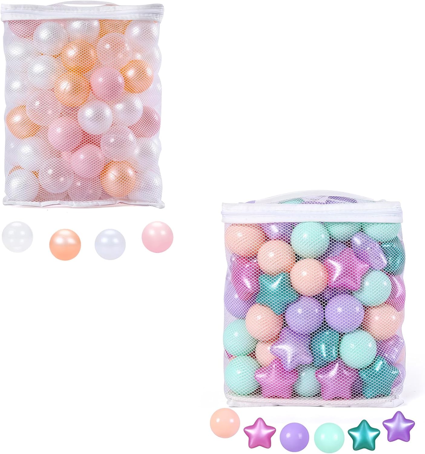 TRENDPLAY Star Balls for Ball Pits 200 Count Plastic Balls for Baby Ball Pit, for Boys Girls Toddlers Play Tent,2.2"