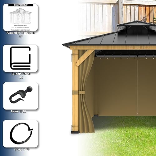 Miniatura 4 de Cortinas de kiosco de 10 x 10 pies, juego de cortinas universales de repuesto de privacidad de 4 paneles para paredes laterales protectoras (solo