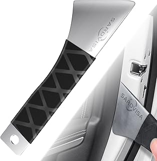 SARDVISA Auto Trim Removal Tool, Pro Heavy Weight Stainless Steel Metal Pry Board, Car Interior Easy Removal Pry Tool for Door Panel, Window, Fastener, Audio Dashboard, Clips, Baseboard