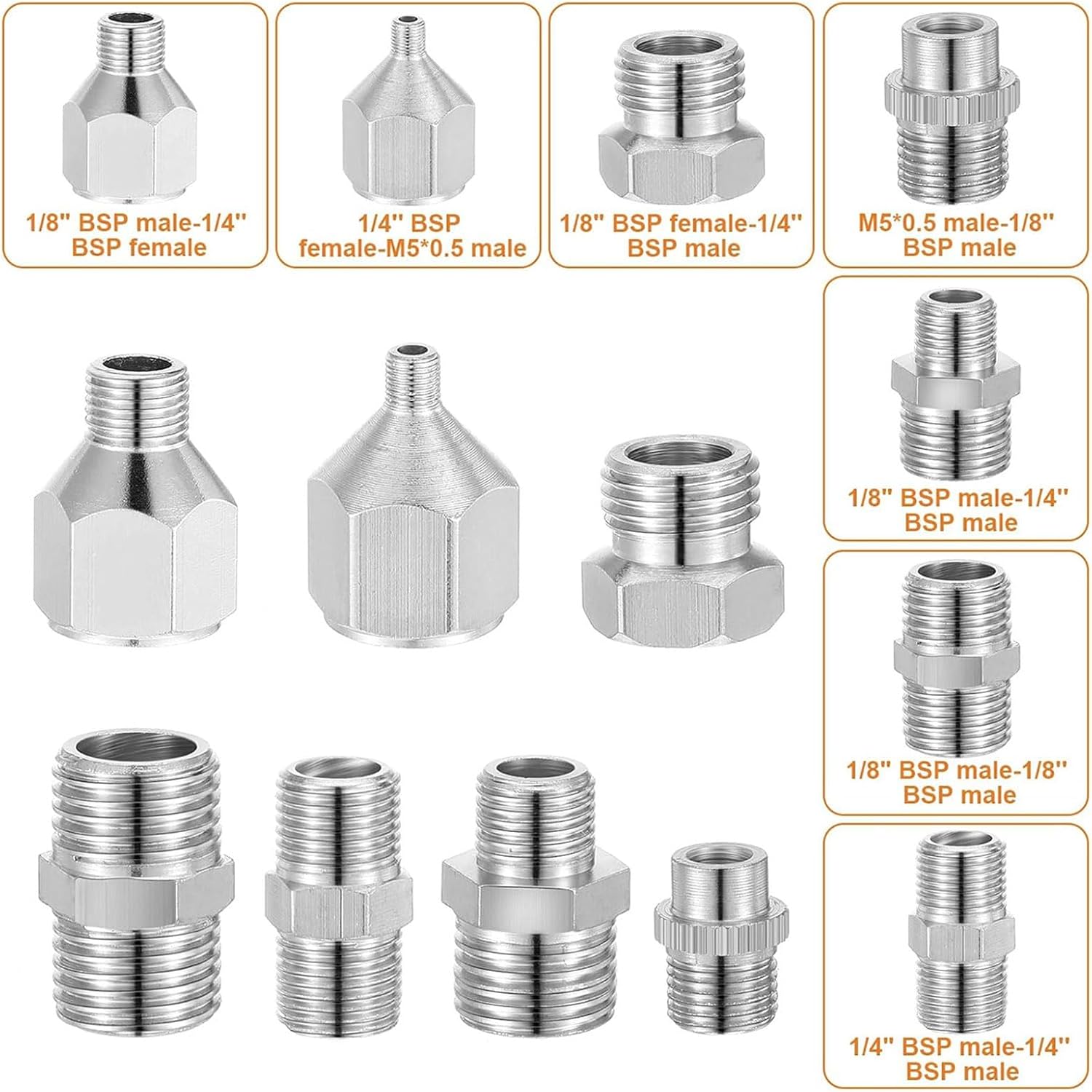 Airbrush Adapters Airbrush Quick Release Disconnect Fitting Connector, 15PCS