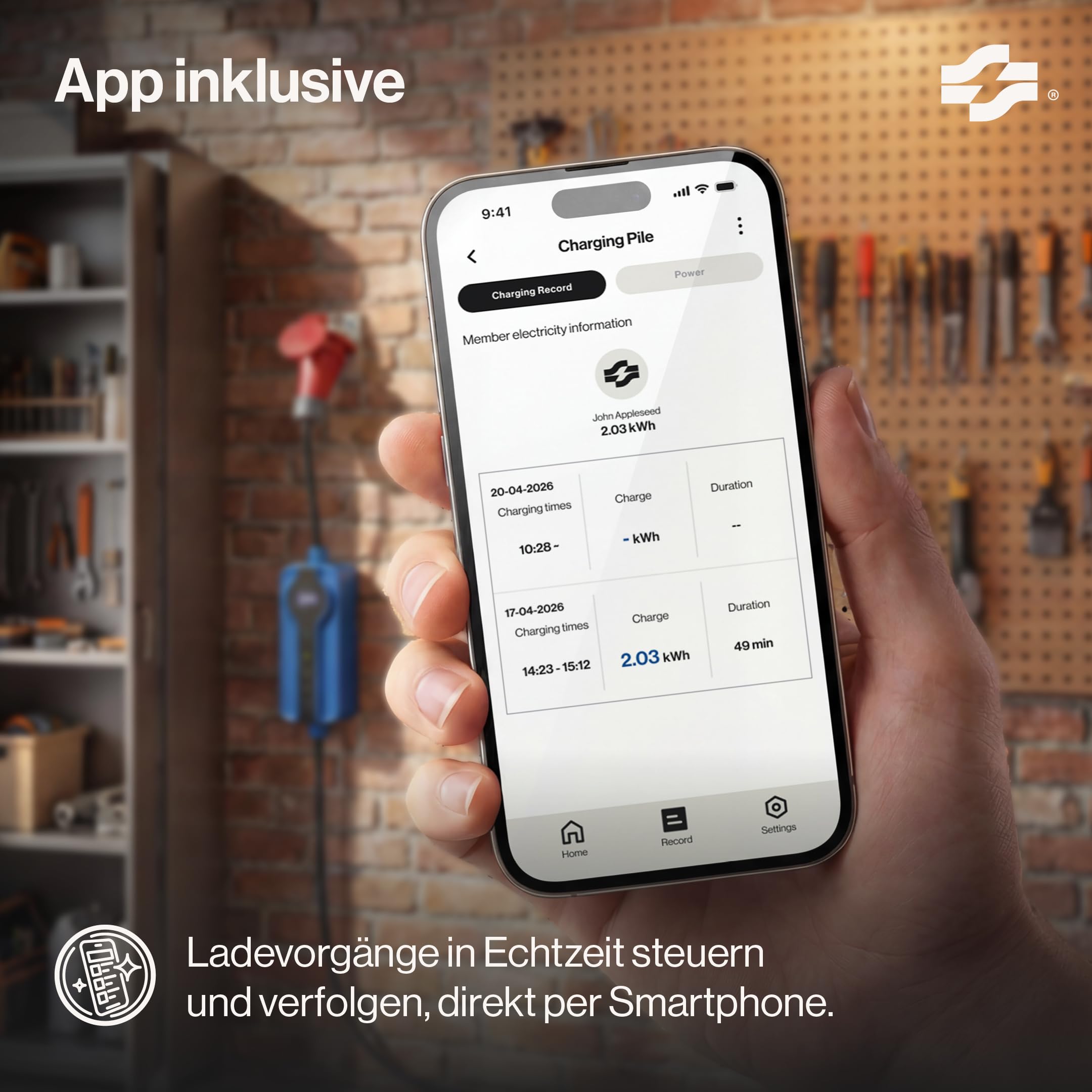 Voldt Typ 2 Ladekabel 22KW EV-Ladegerät mit CEE-Stecker + APP, 8 A - 32 A dreiphasige Mobile Wallbox-Ladestation mit Display für Elektrofahrzeuge IP69, TÜV, CE geschützt tragbares Ladegerät