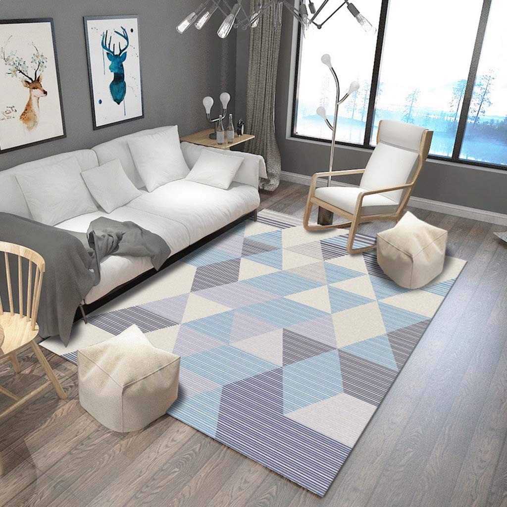 Tapis de salon motif géométrique carré rétro pour coin lecture cosy