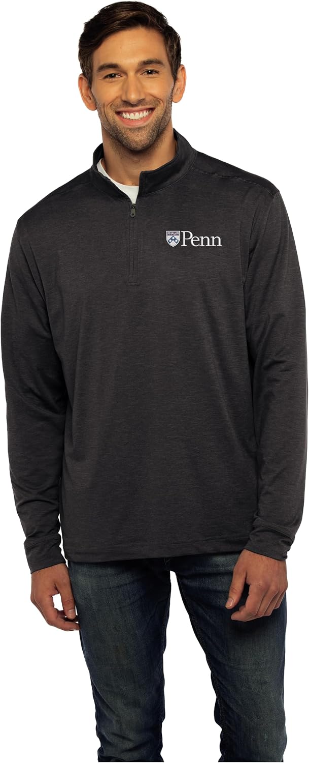 Vantage Apparel Men's Collegiate Premium Lightweight Stretchy Gray 1/4 Zip Pullover