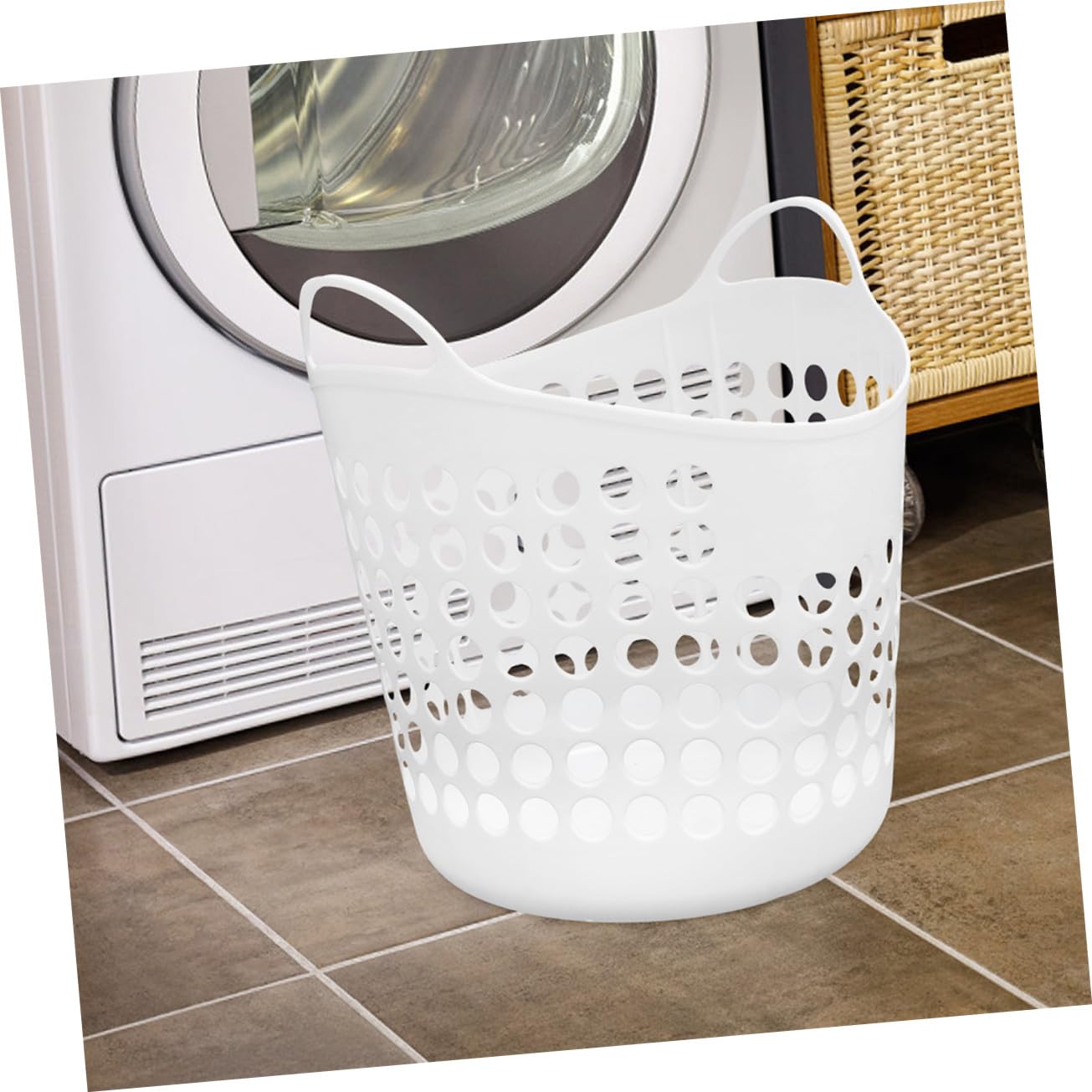 Cesto Porta Biancheria Sporca Bianco 40l in Pe Manici