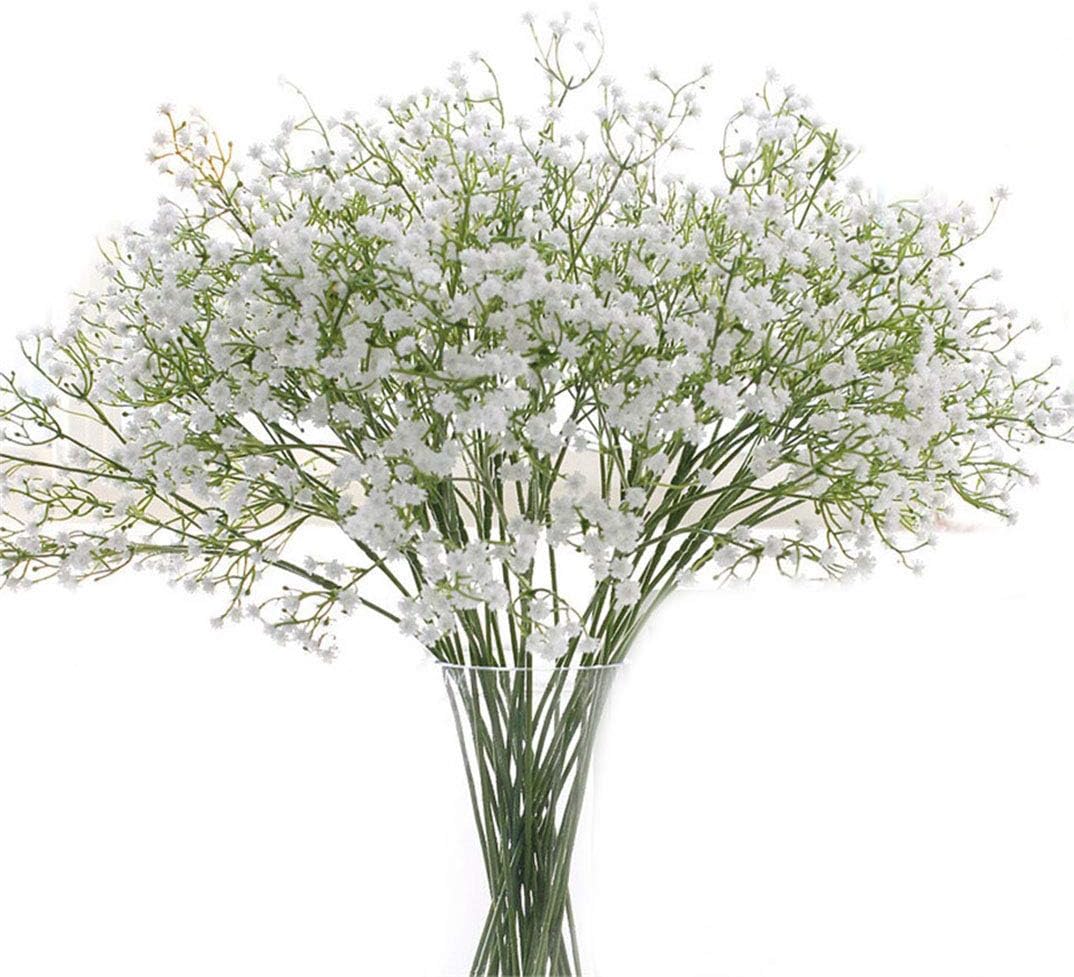 AGLZY AngelUU 12PCS Long Stem Artificial Baby Breath Flowers Fake Real