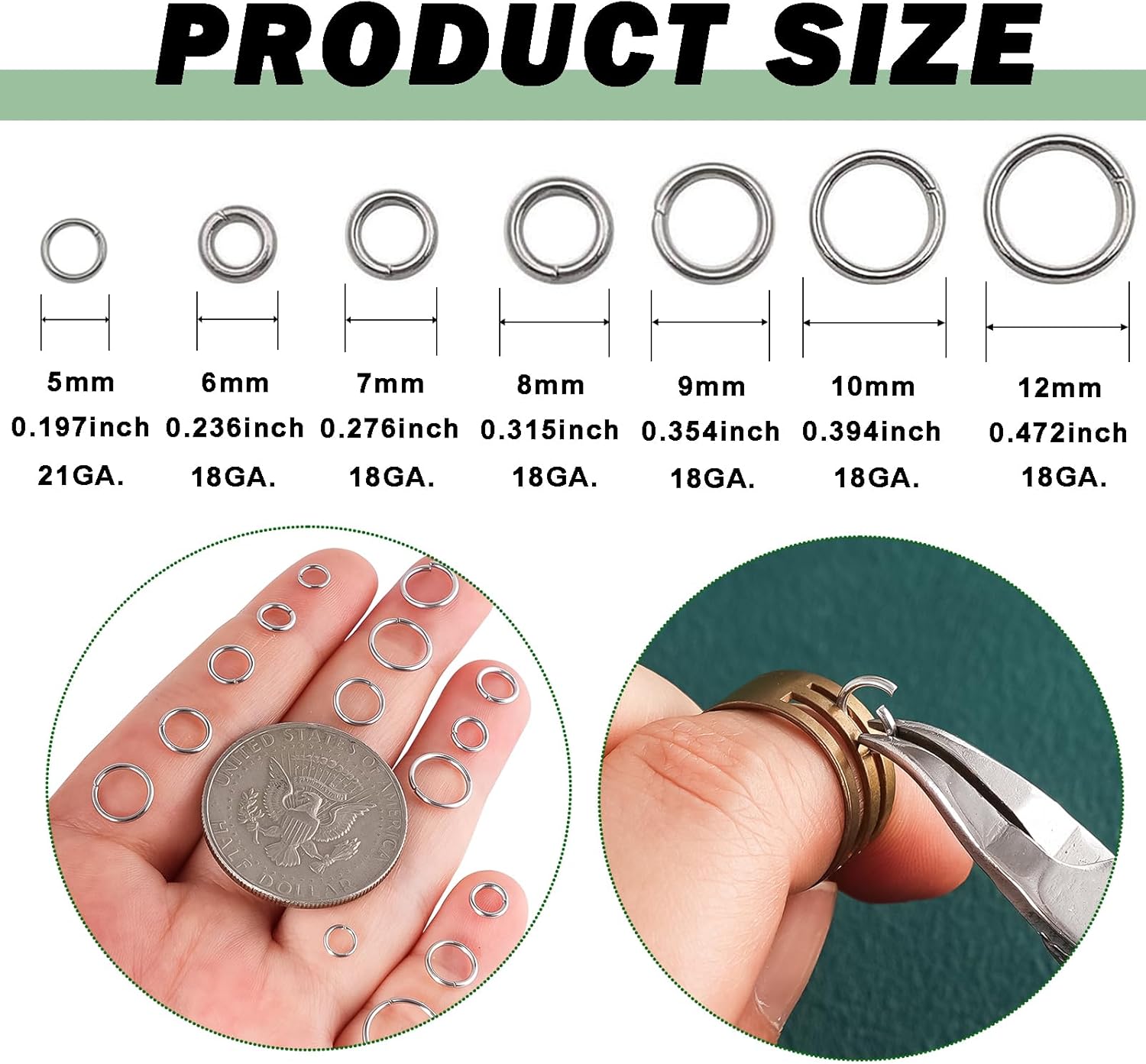 2000Pcs 7mm Stainless Steel Jump Rings 18 Gauge Metal O Rings Close but Unsoldered Single Loop Connectors for Jewelry Necklaces Bracelet Earrings Keychain DIY Making - Image 3