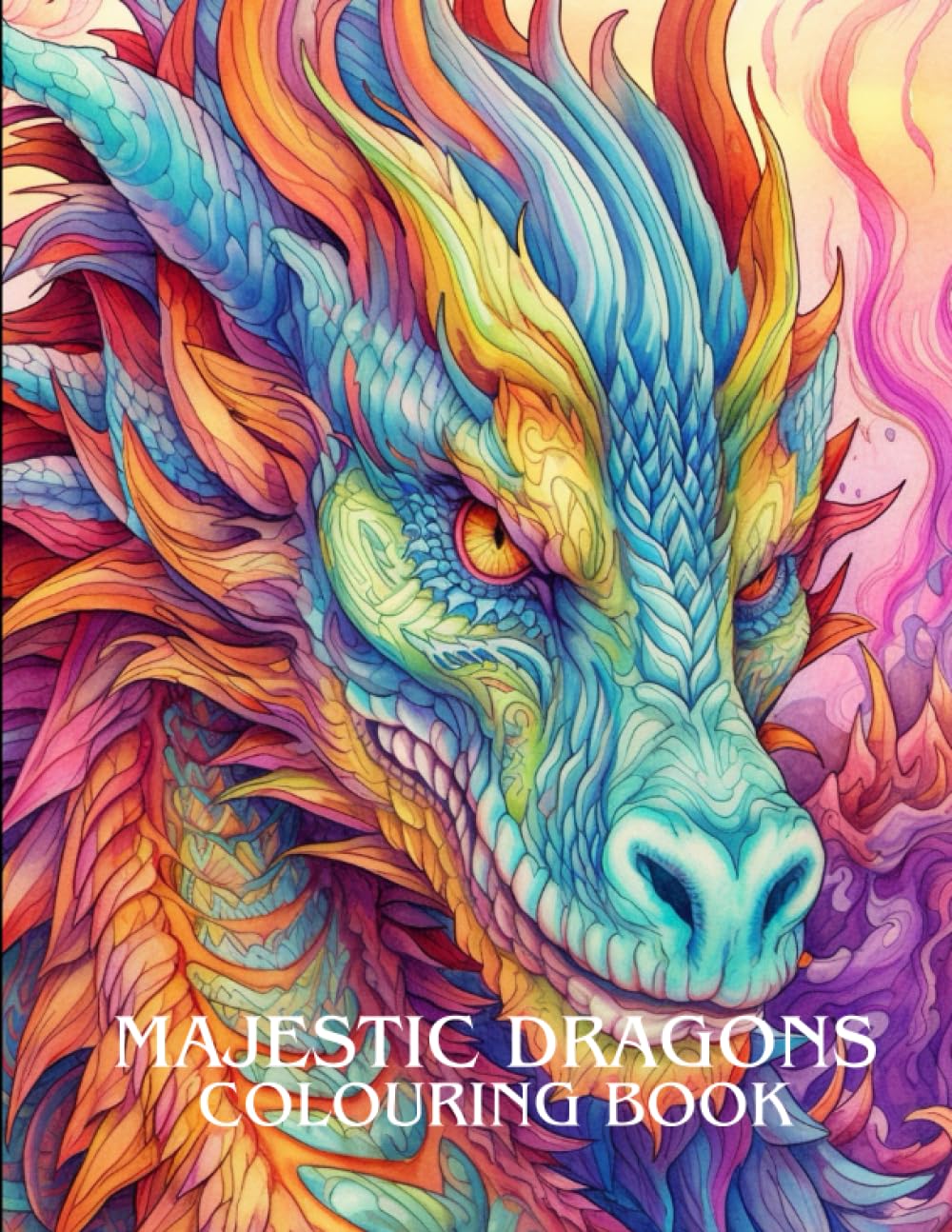 Majestic dragons Colouring book | Dragon adult colouring book | 50 stunning fantasy dragon portraits | mindfulness | anti-stress colouring book to relieve anxiety | adults relaxation colouring book
