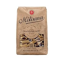 La Molisana – Pennoni Rigati Integrali n. 21, Pasta da Grano Italiano, Grandi, Rustici e Ricchi di Fibre, Trafilati al Bronzo, Confezione da 500 g