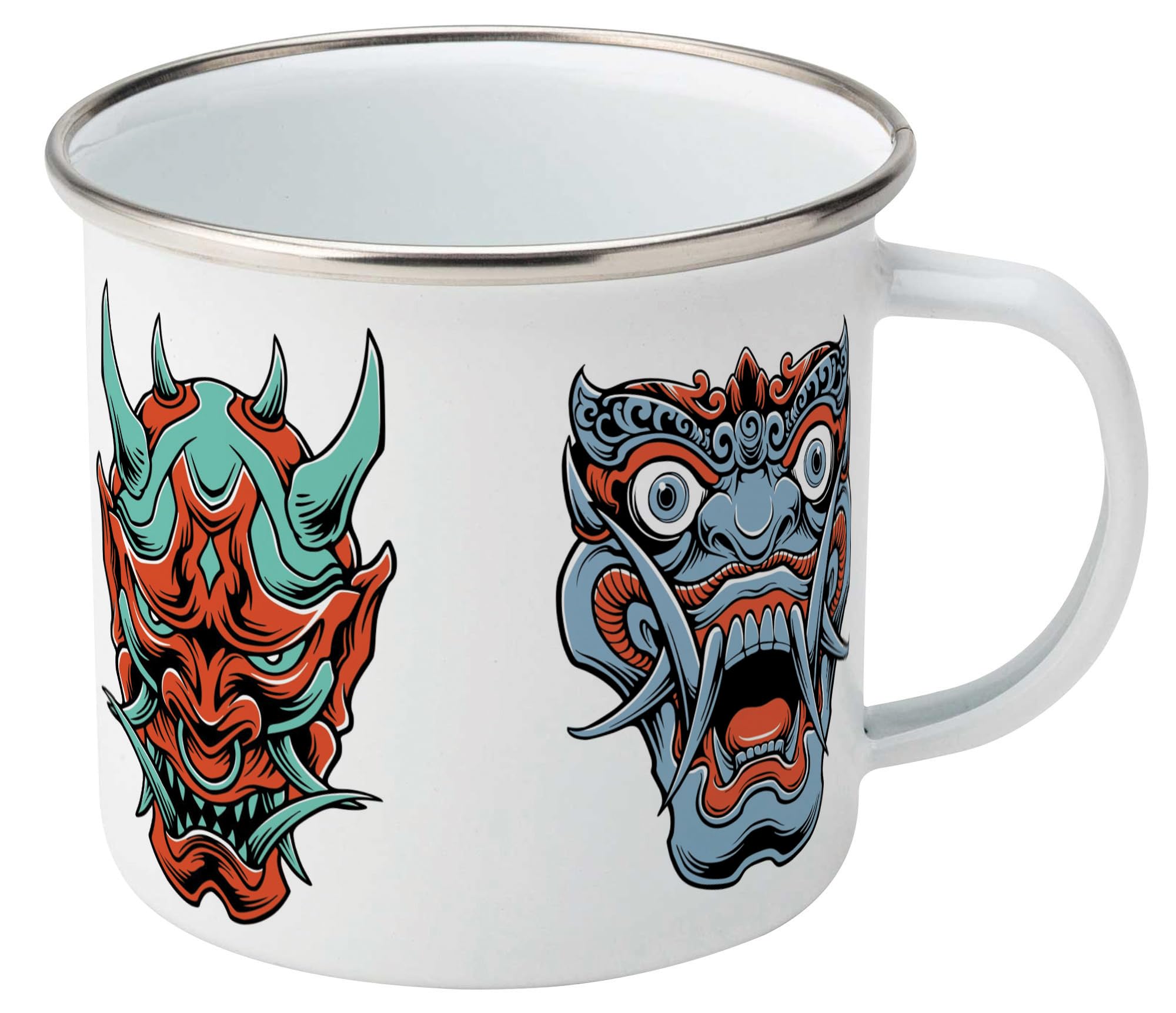 Robert Frederick Demon Faces Enamel Mug