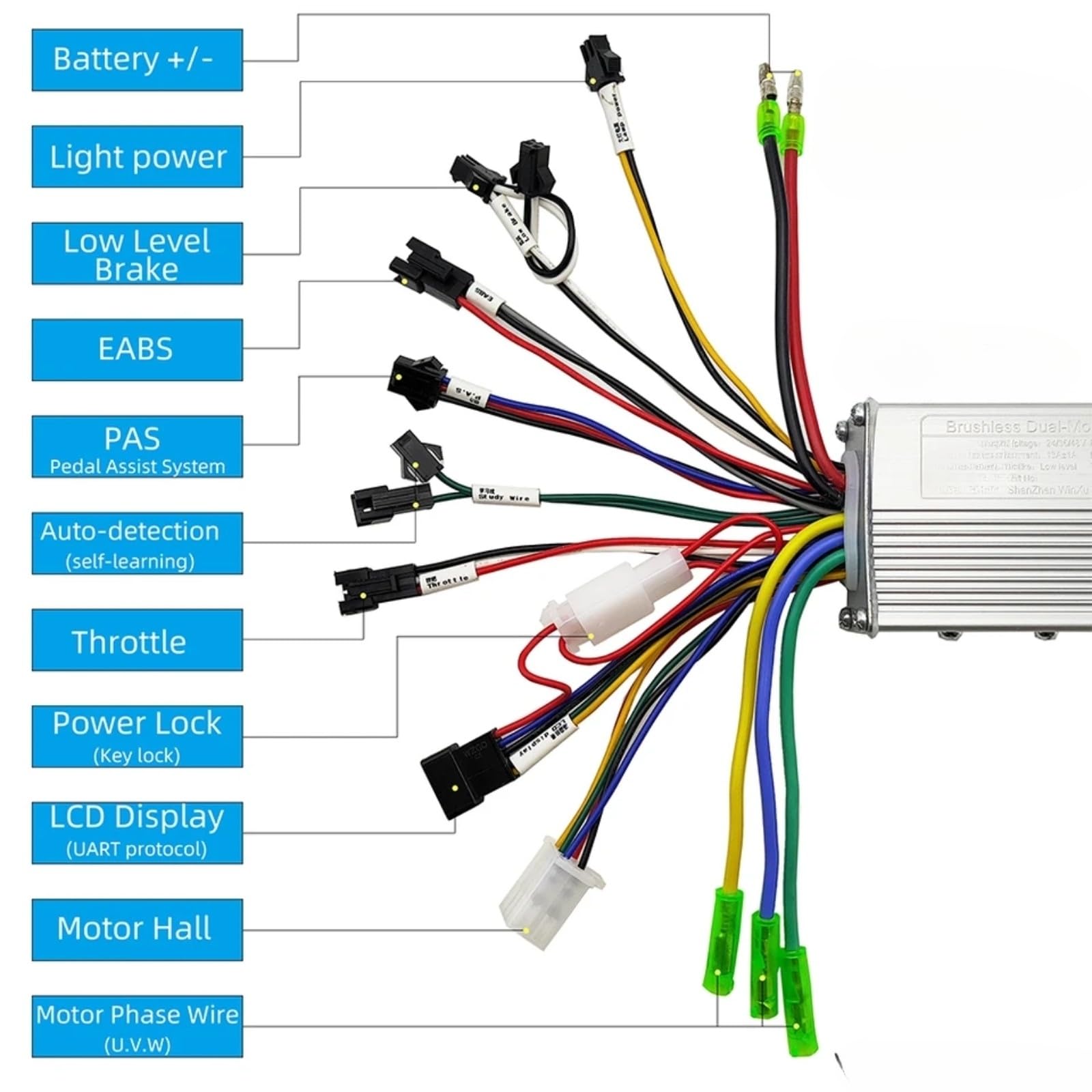 1PCS Kit controlador de motor sin escobillas con pantalla 24V 36V 48V 250W