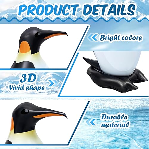 Miniatura 3 de 12 pingüinos inflables de 1.67 pies para decoración de interiores, pingüinos inflables para piscina, pingüinos, fiestas, acuarios, decoración
