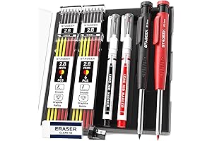 Carpenter Pencils with Sharpener, Heavy Duty Woodworking Marker Tool