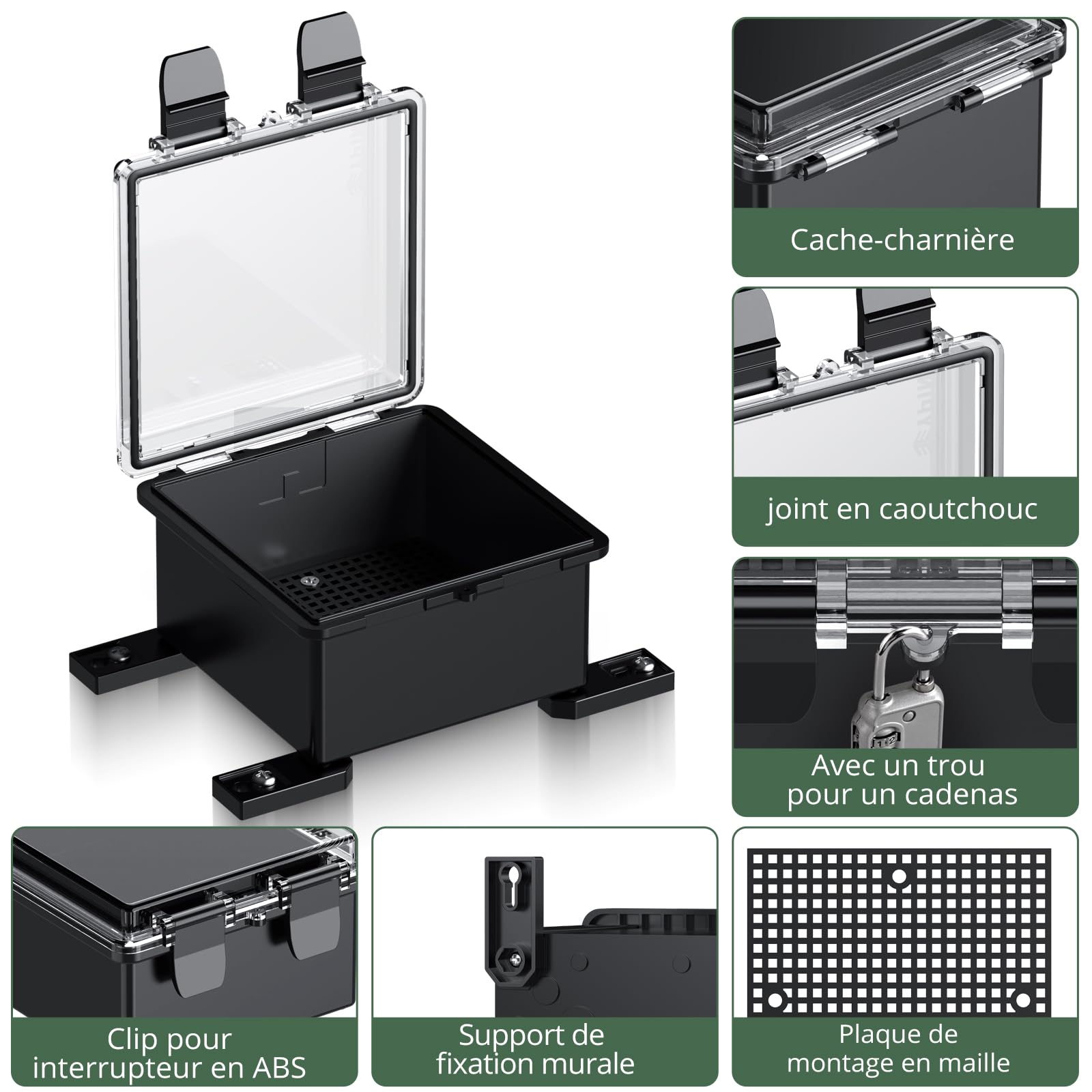 EYPINS Coffret Electrique Etanche Exterieur en ABS Boîte de distribution étanche Boîte de Jonction IP67 Étanche Idéal pour Irrigation Piscine et Projets DIY (15x15x9cm-Transparent)