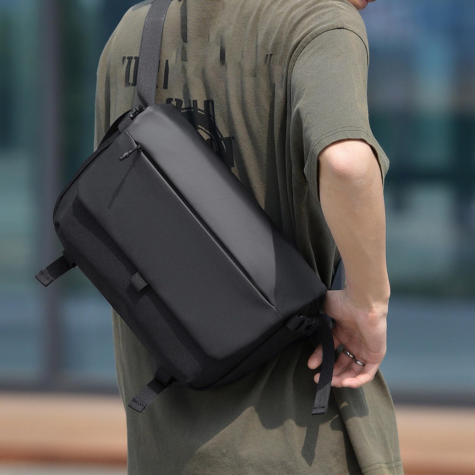Borsa a tracolla per bici con patta di accesso rapido, borsa a tracolla casual per pendolari zaino per pendolari zaino per pendolari