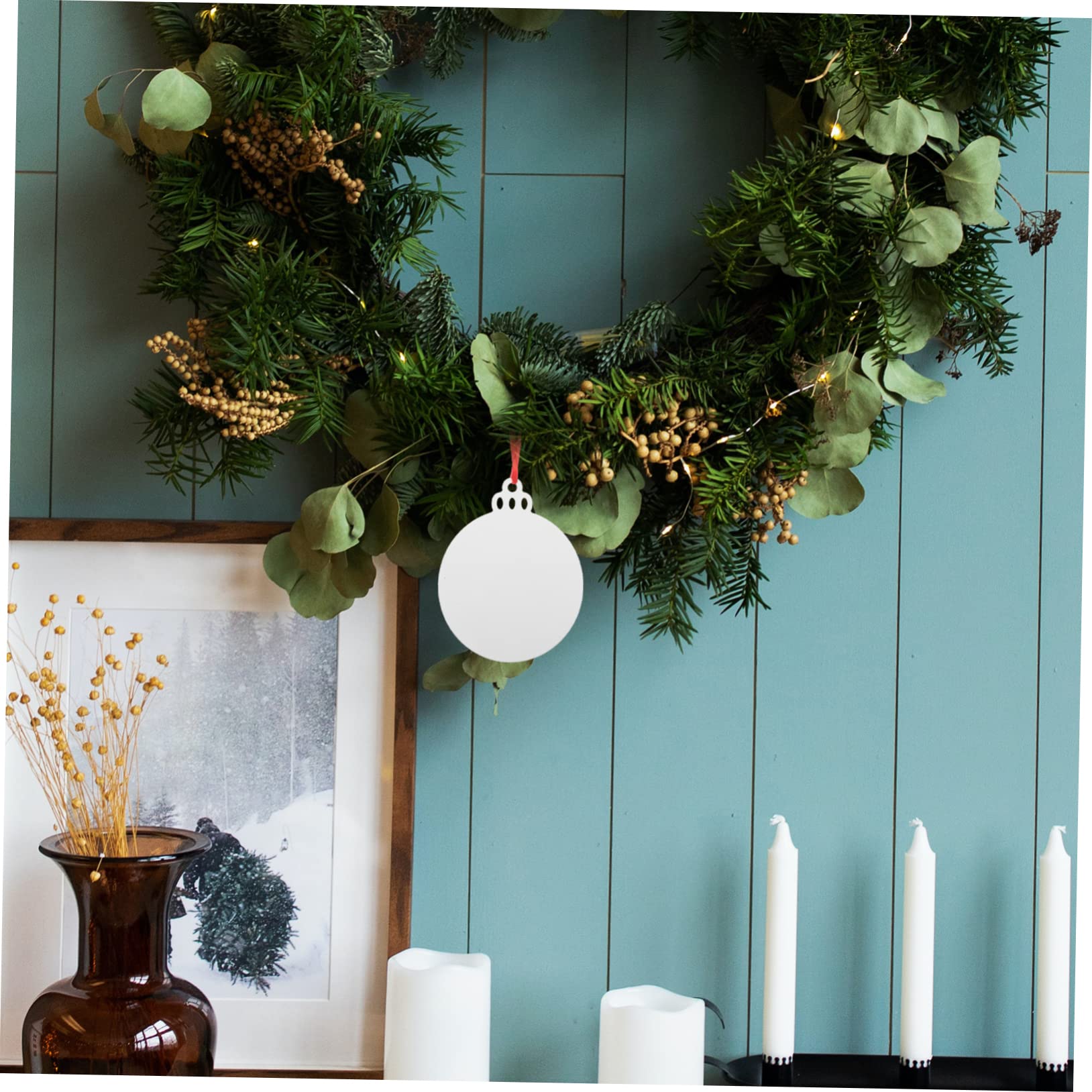 Zerodeko 4 Juegos Adorno De Sublimación De Aluminio Puerta Adornos para Arboles De Navidad Ganchos De Navidad Decoraciones Calcomanías Decoración Adornos Navideños Rellenables 4 Piezas X 4
