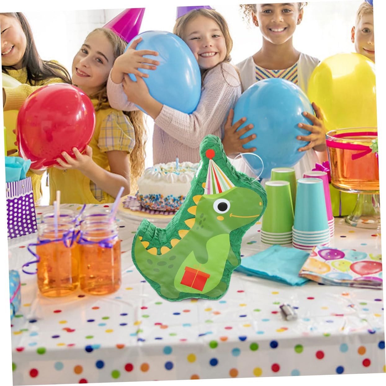 Pinata Dinosauro Festiva Bastone per Compleanni e Feste Carta Riciclabile