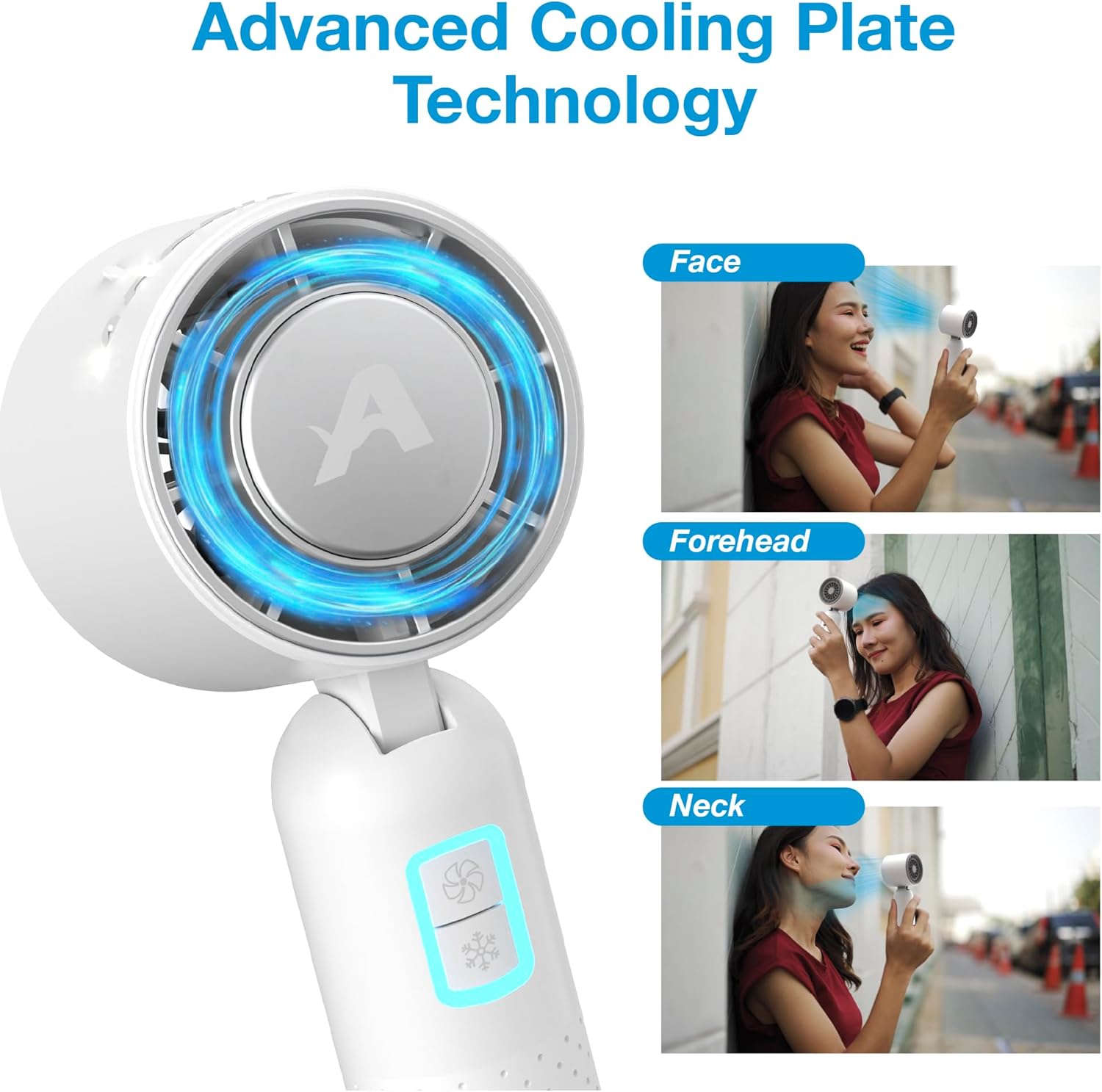 Arctic Air Cool Touch - Portable Handheld Fan, Mini USB Rechargeable, Personal Hand Fan for Cooling, Compact & Lightweight, 4-Speed Adjustable, Battery-Powered, Quiet & Perfect for Travel & Outdoor