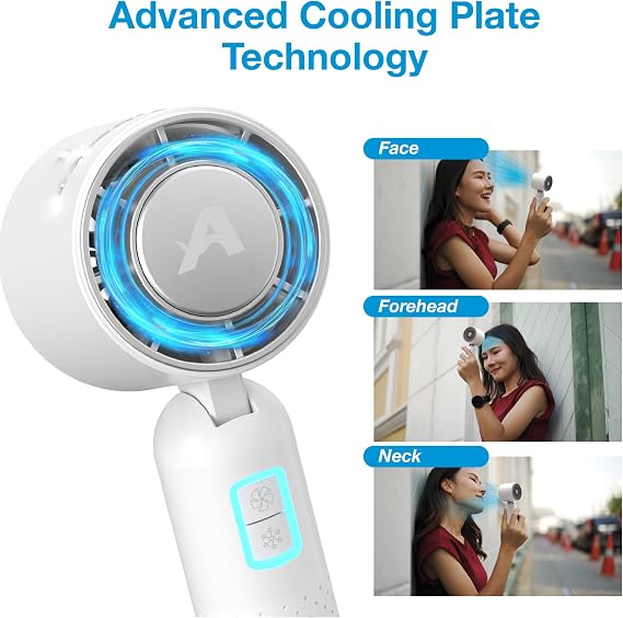 Arctic Air Cool Touch - Portable Handheld Fan, Mini USB Rechargeable, Personal Hand Fan for Cooling, Compact & Lightweight, 4-Speed Adjustable, Battery-Powered, Quiet & Perfect for Travel & Outdoor