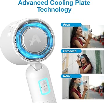 Arctic Air Cool Touch - Portable Handheld Fan, Mini USB Rechargeable, Personal Hand Fan for Cooling, Compact & Lightweight, 4-Speed Adjustable, Battery-Powered, Quiet & Perfect for Travel & Outdoor