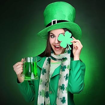 2 Pack Green Shamrock Scarf St Patricks Day Scarf Women St