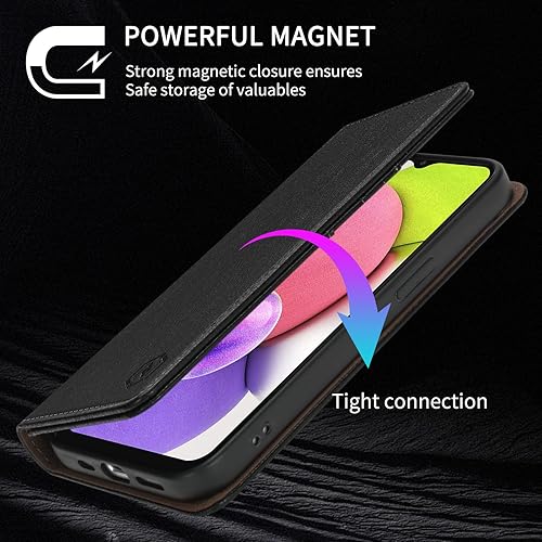Miniatura 4 de Funda tipo cartera para Samsung Galaxy A03s con bloqueo RFID, soporte de ranura para tarjetas, funda protectora de cuero para Samsung Galaxy A03s