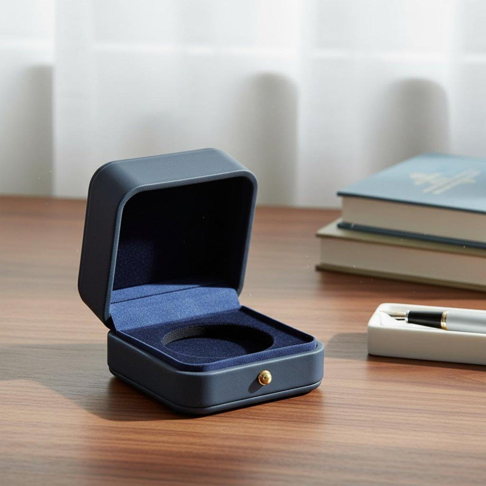 Estuche para Conmemorativas en Piel Sintética Forrada con Terciopelo Suave, Ideal para Numismáticos, Coleccionistas Y como Regalo, 4 Piezas