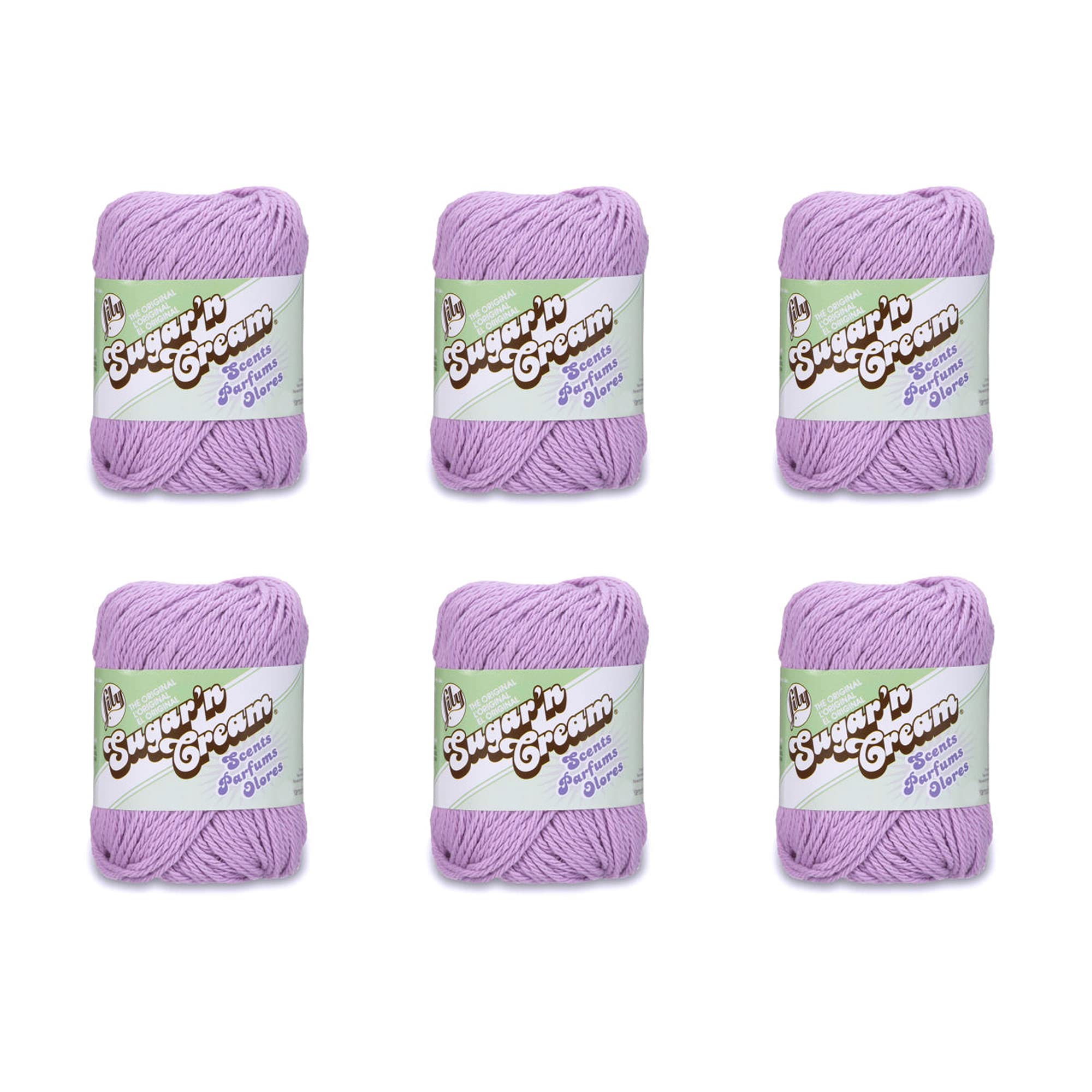 Lily Sugar'N Cream Yarn, Lavender Scents 6 Count