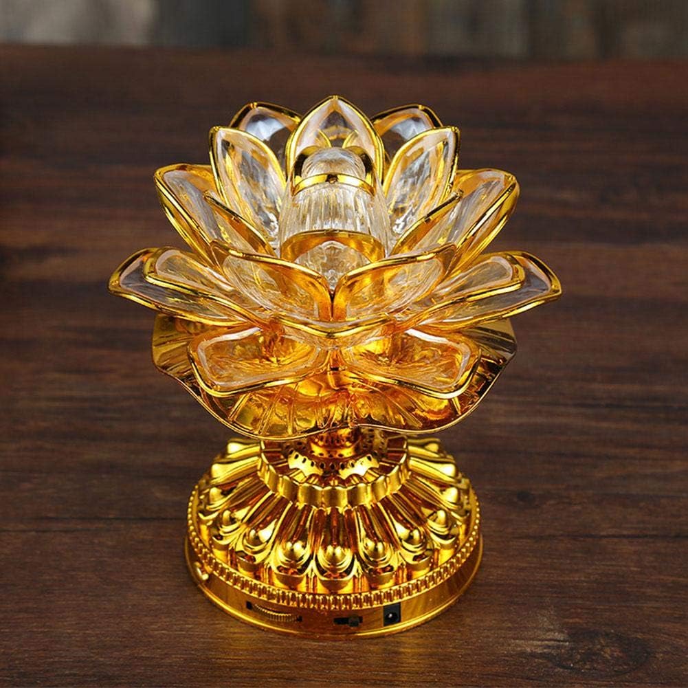 Buddha Machine, LED Lotus Lamp Buddha Lamp Prayer Machine Prayer Machine with 36 Songs (Without Battery)