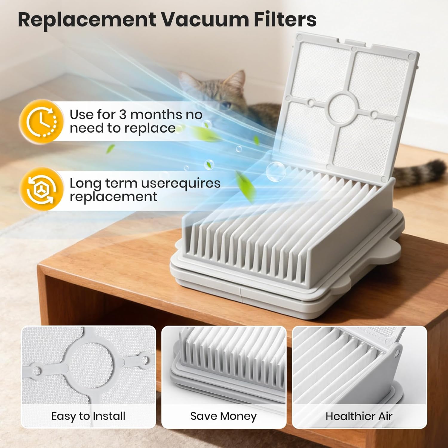 F25 Brush Roller and HEPA Filter Replacement Accessories compatible with Roborock F25/F25 ACE/F25 ALT/F25 LT/F25 RT/F25 ACE/F25 GT Cordless Wet Dry Vacuum Cleaner（2 roller brushes, 4HEPA Filters)
