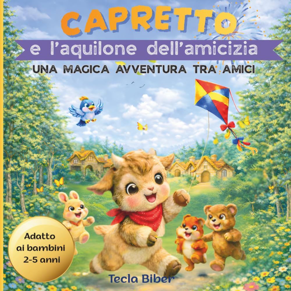 Capretto e l'aquilone dell'amicizia: Nel bosco una storia di amicizia e aiuto per imparare a non sentirsi soli e a condividere la felicità