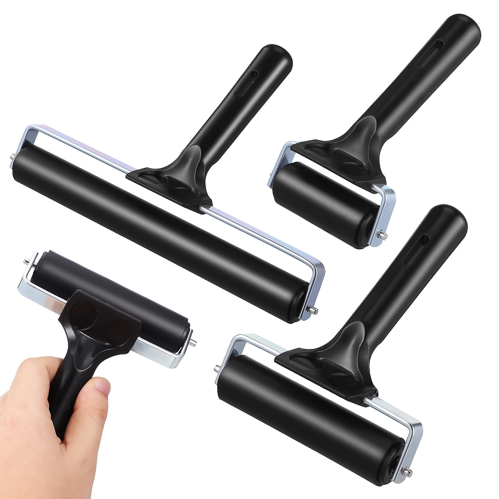 Rouleaux pour gravure et peinture en caoutchouc lot de 3 tailles de rouleau