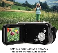 Vista 2 de ASHATA Cámara digital portátil 1080P HD 16MP, videocámaras de video con zoom 16x, pantalla LCD de 2 pulgadas, temporizador automático, grabación