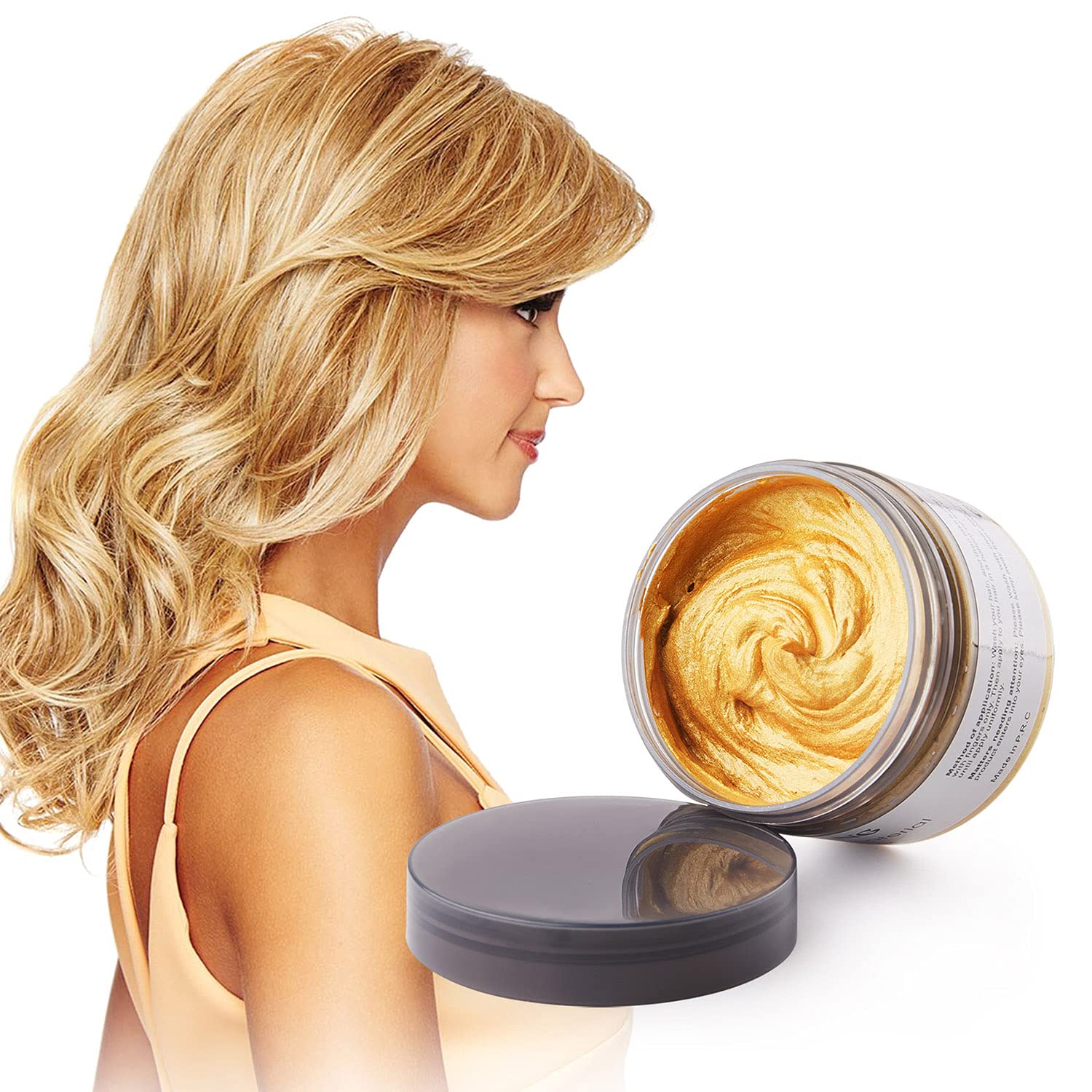 Gold Hair Color Wax, Instant Hair Dye Wax 4.23 oz, Unisex