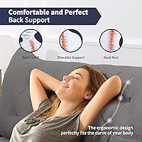 Vista 3 de Almohada de cuña para cama, respaldo triangular grande, almohada de cabecera de cuña, almohadas de respaldo de lectura para sentarse en la cama