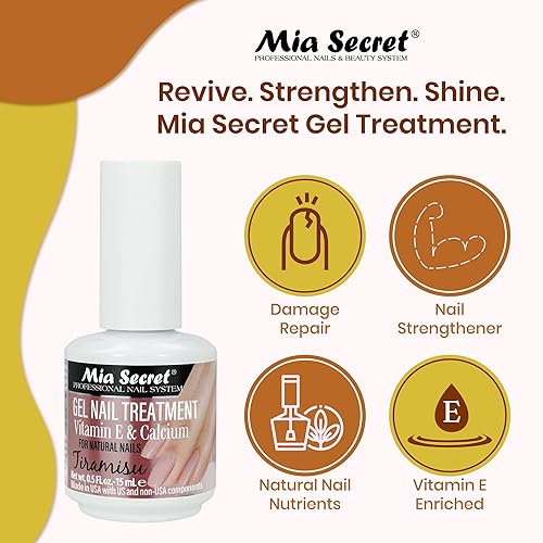 Miniatura 9 de Mia Secret Tratamiento de uñas de gel con vitamina E y calcio, 0.5 onzas líquidas, esmalte de uñas de gel con vitamina E y calcio, gel de reparación