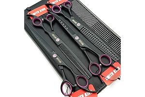 SmithKing Pro Dog Grooming Scissors Sharp Shears Straight & Thinning & Curved...