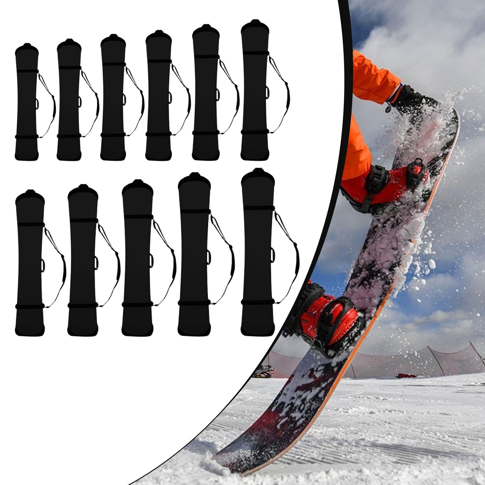 Torby na buty narciarskie Pokrowiec na snowboard, torba odporna na zarysowania, uniwersalna, z uchwytem i paskiem na ramię, do przewozu nart torba bagażowa