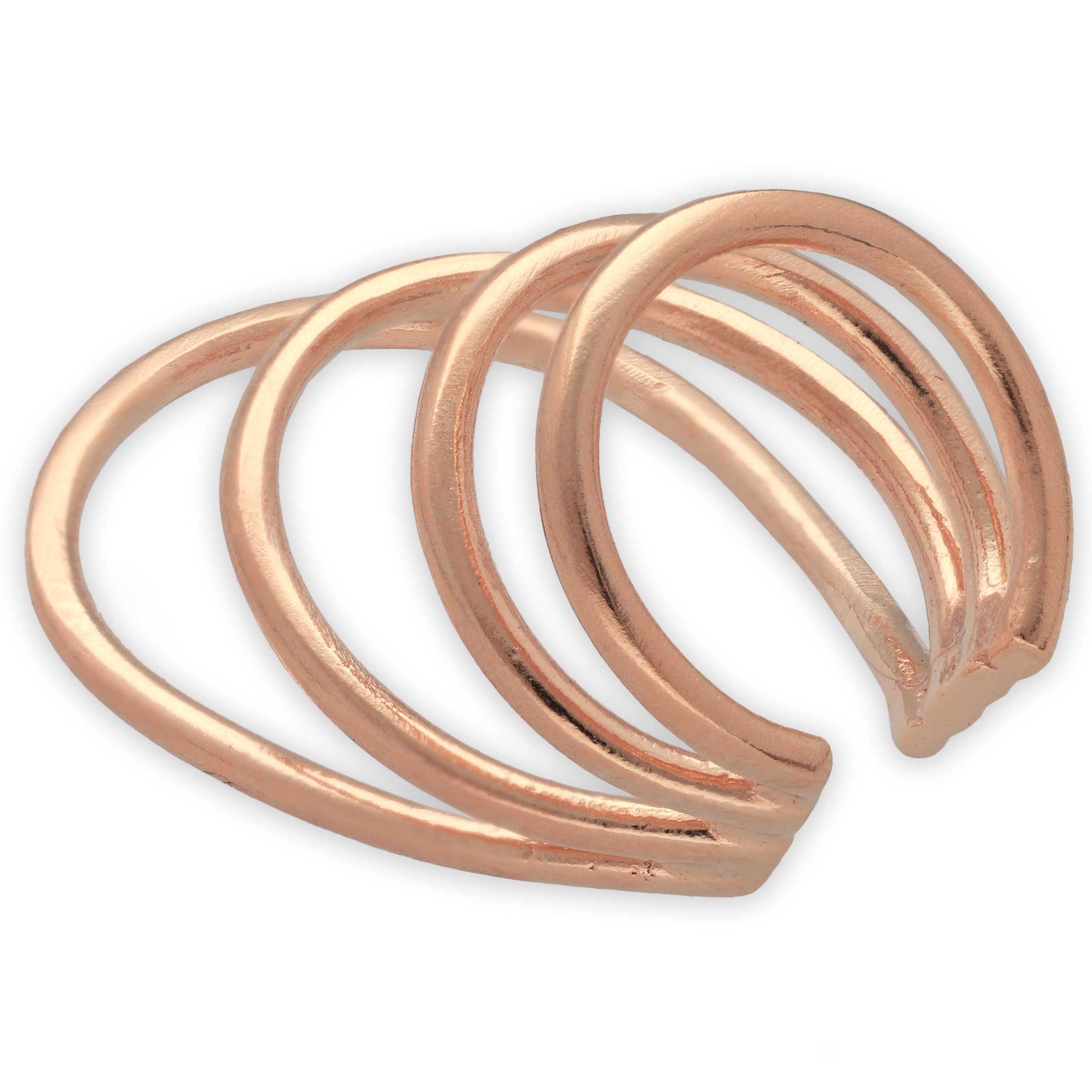 EMMANUELA handcrafted for you Pendiente del puño del oído minimalista chapado oro rosa, falso piercing oreja puño no piercing, puño pendiente earcuff puño de oreja puño de oreja pendiente, puño de plata (Chapado en oro rosa)