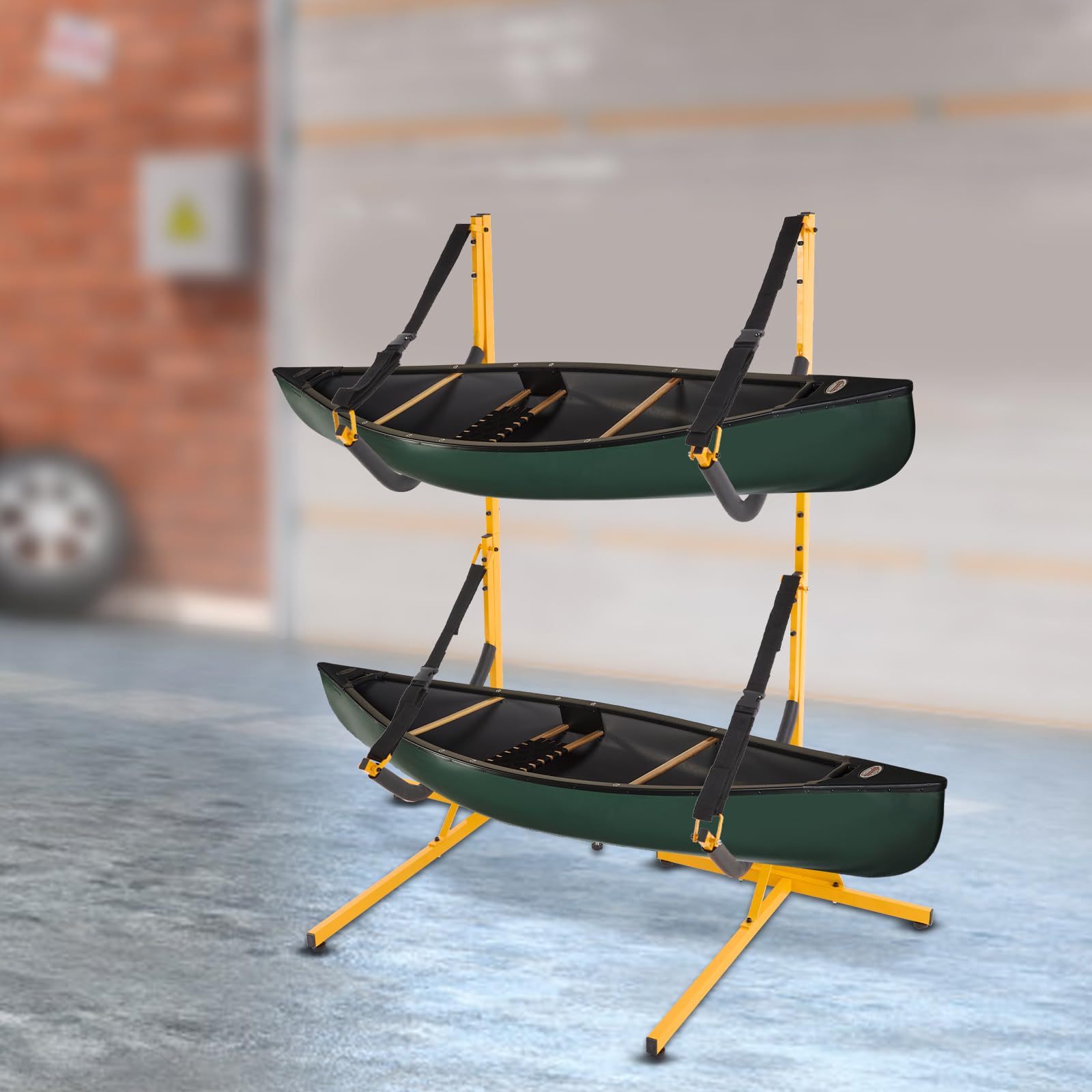 Scaffale per kayak autoportante per 2 kayak, regolabile per kayak, canoa, due supporti utilizzati in combinazione, portata 240 lbs