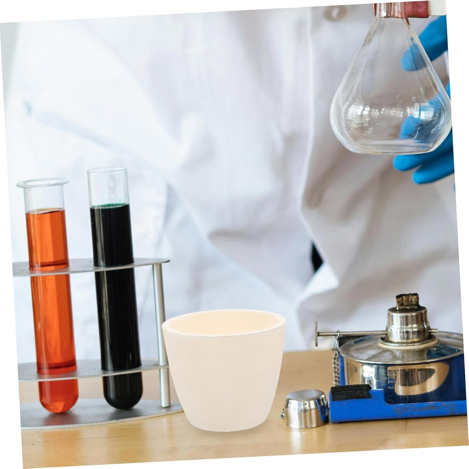 Uonlytech Crucible Cup Laboratory Crucible Bowl for Melting Casting Durable Ceramic Construction for Reliable Experimental Results Lab Applications
