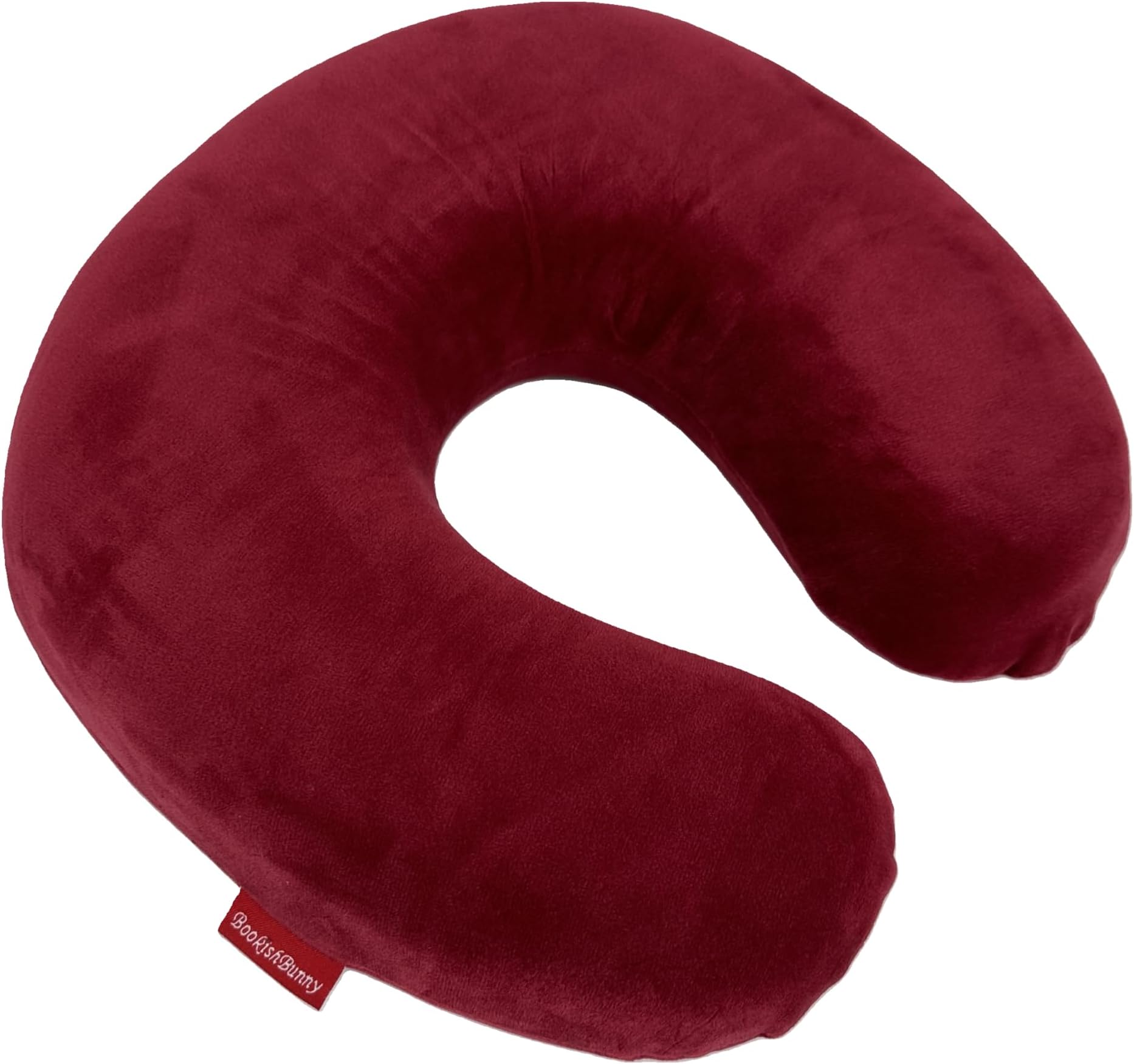 Memory Foam U Shaped Travel Pillow Neck Support Head Rest Cushion (Burgundy)