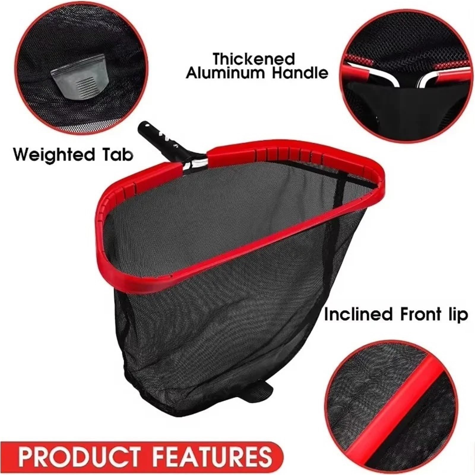 Questo Set di 12 Accessori e Attrezzi per Piscine Include Un retino per la Pulizia delle Foglie da 19 Pollici per laghetti da Giardino.