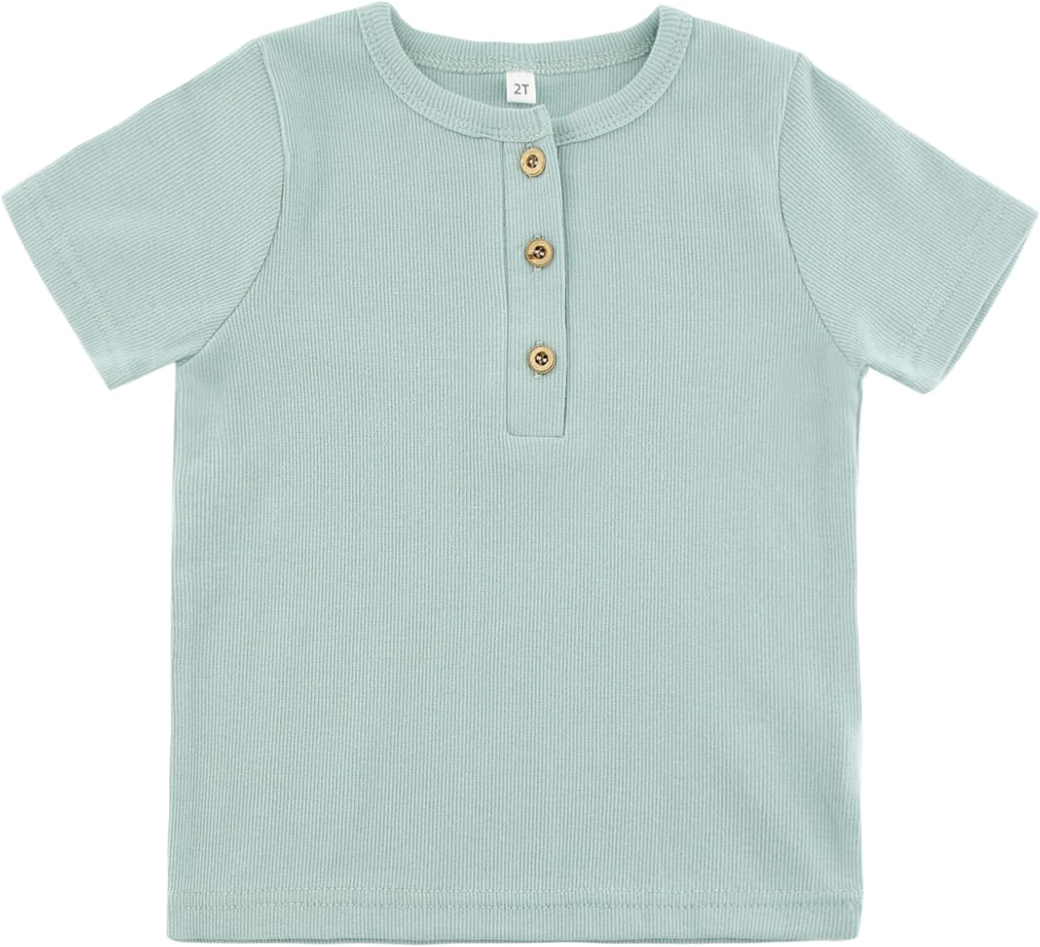 Toddler Short Sleeve Henley Shirt Boys Ribbed T-Shirt - Image 8