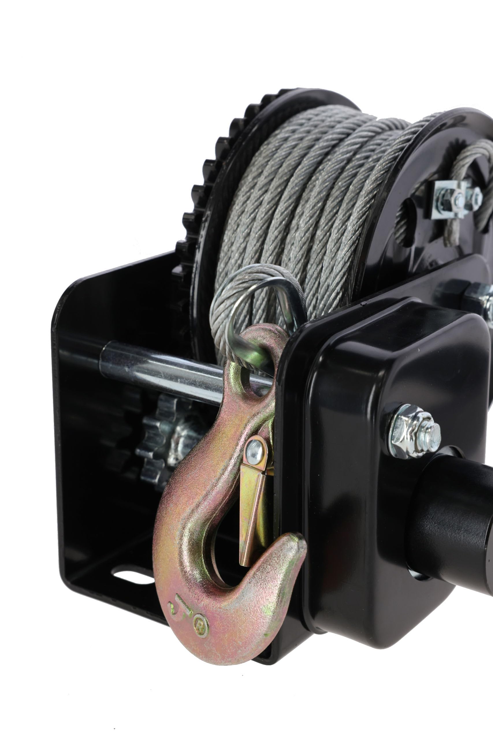 Kerbl Works cabrestante de cable Hand Winch, tracción por cable, acero, cable de acero resistente al desgarro, con freno automático