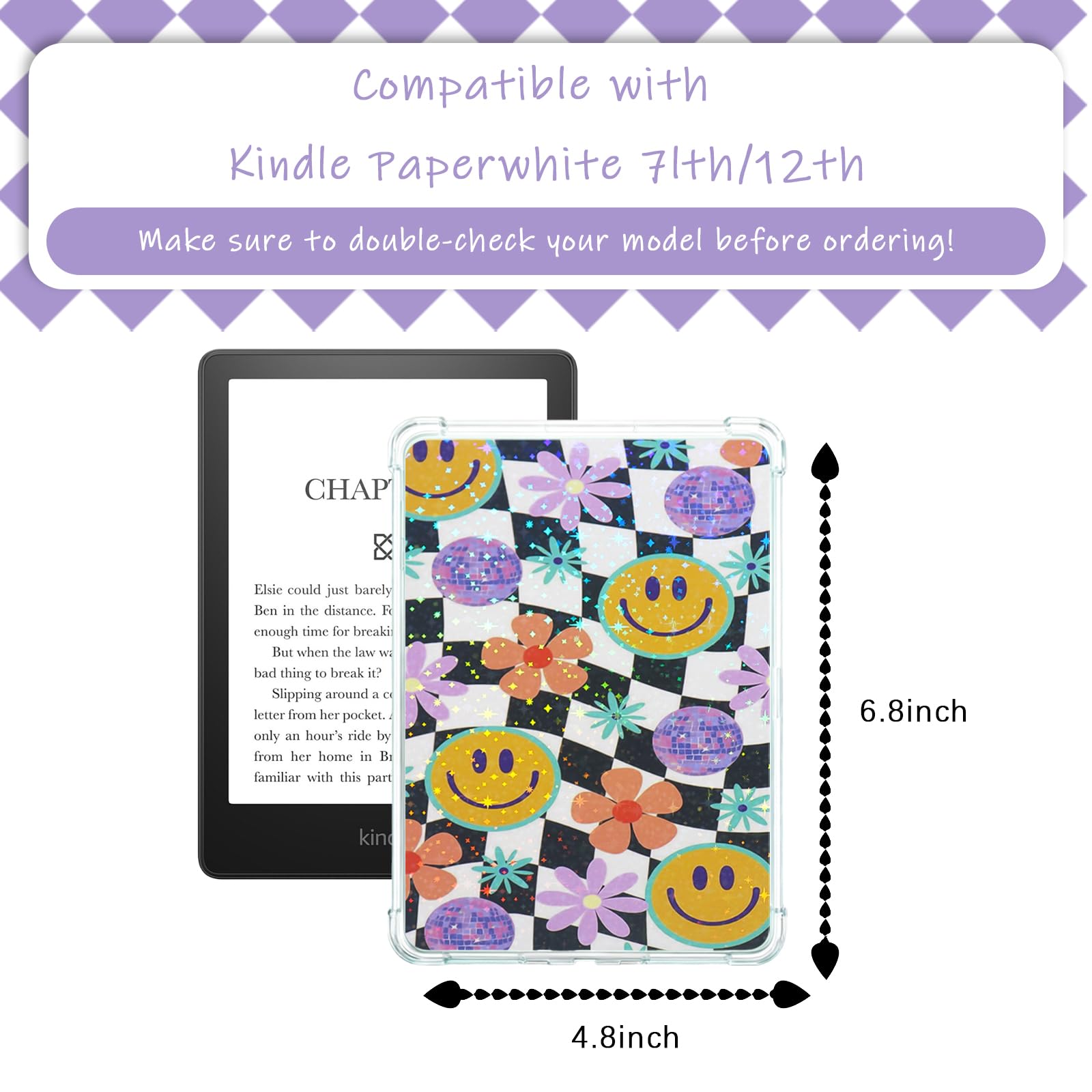 Set Di 6 Schede Decorative Per Kindle 11a/12a Gen – Ciondoli Portachiavi E Tappo Antipolvere USB-C, Tema Libro Con Effetto Olografico - 3