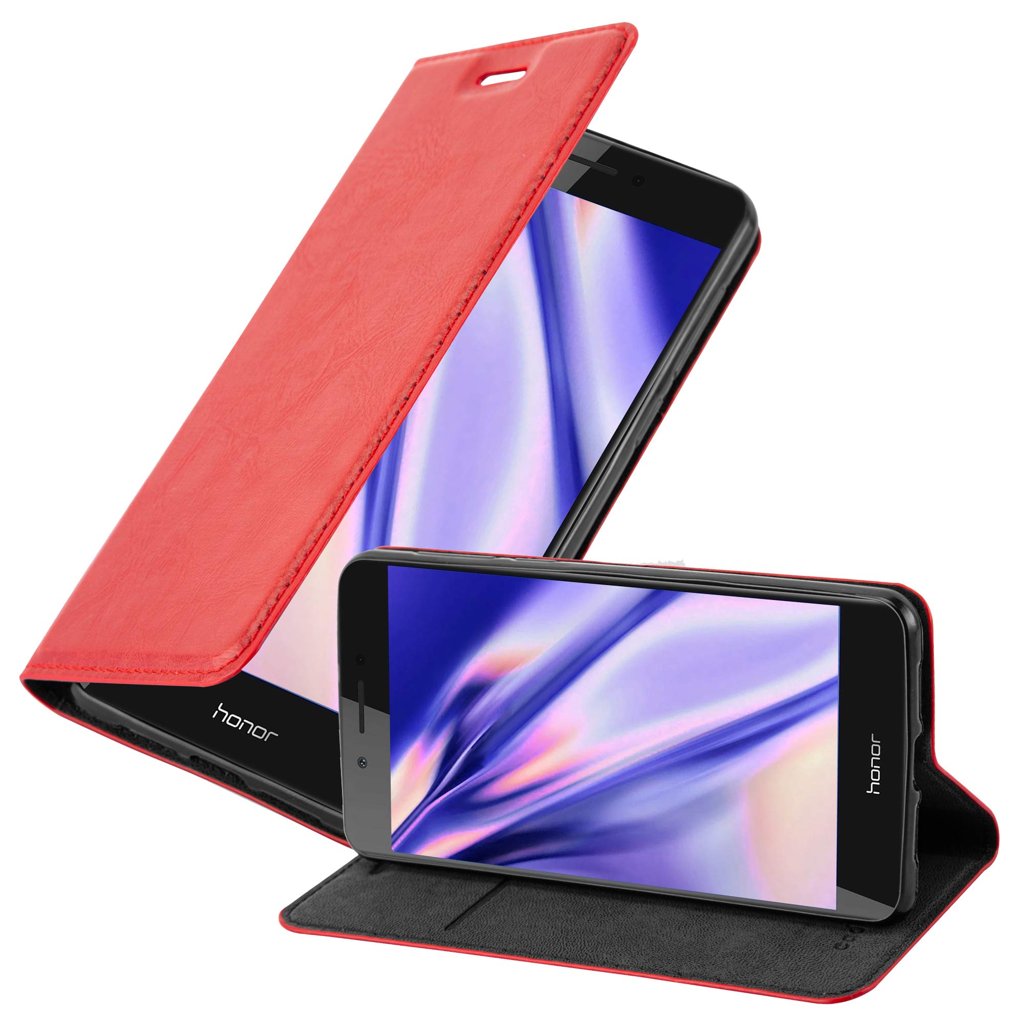 Cadorabo Custodia Libro per Honor 20 LITE in ROSSO MELA - con Vani di Carte, Funzione Stand e Chiusura Magnetica - Portafoglio Cover Case Wallet Book Etui Protezione
