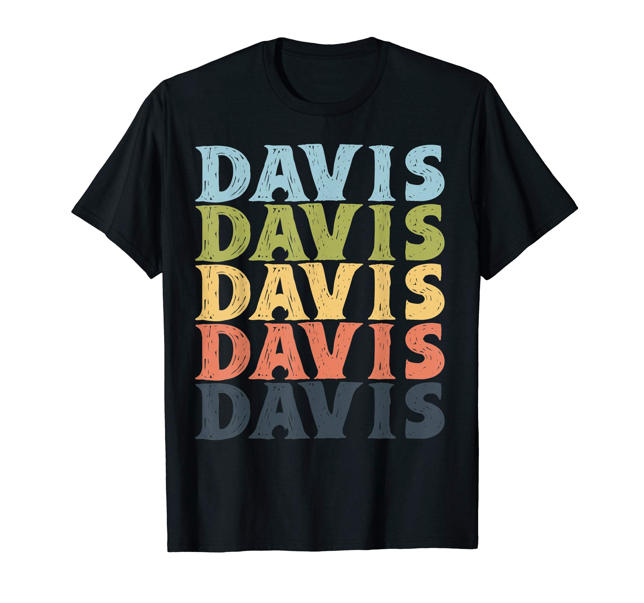 Davis Family Retro Surname Pattern Vintage Style T-Shirt